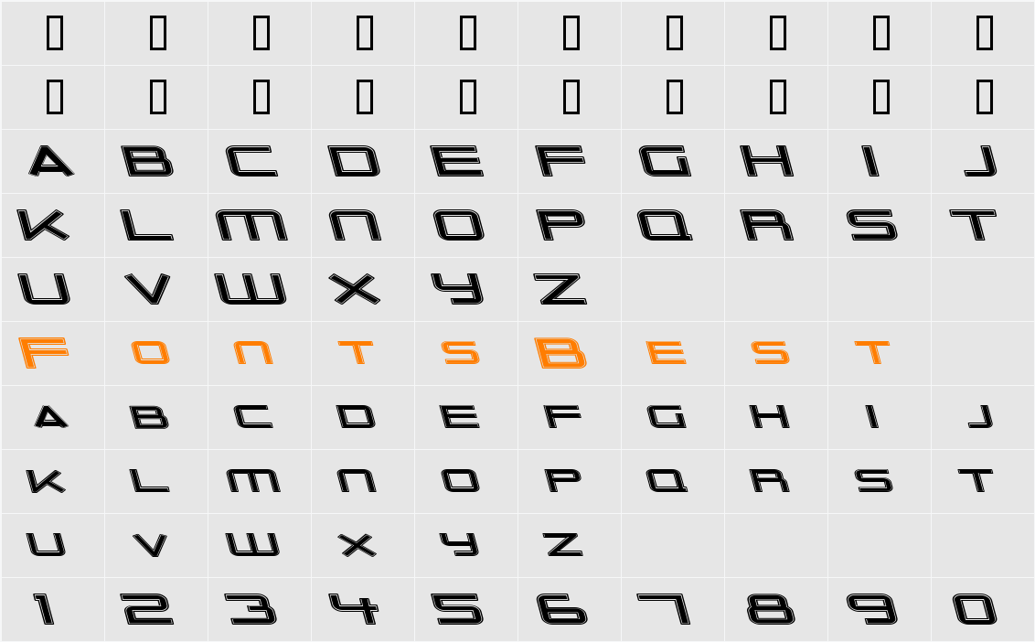 Outer Limits Extended Character Map
