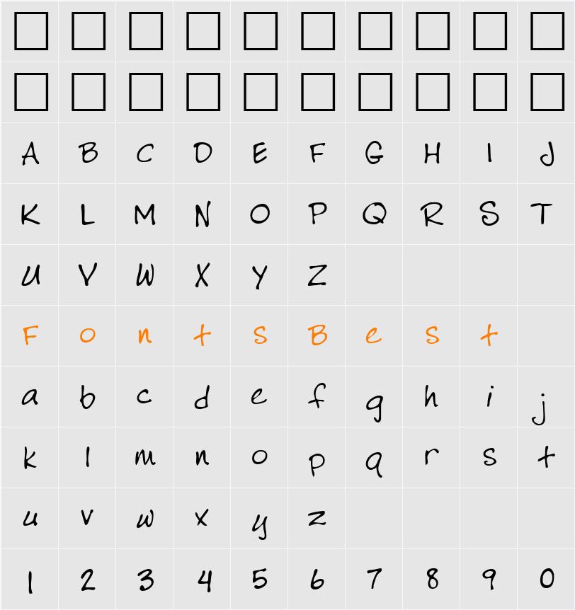 LEHN183 Character Map