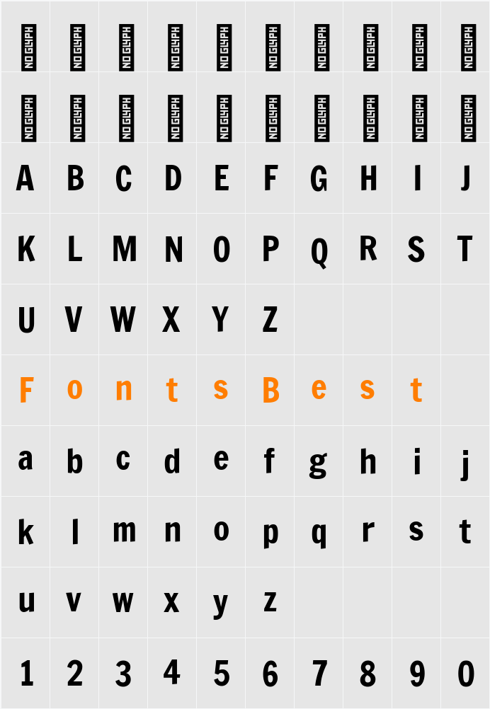 Francois One Character Map