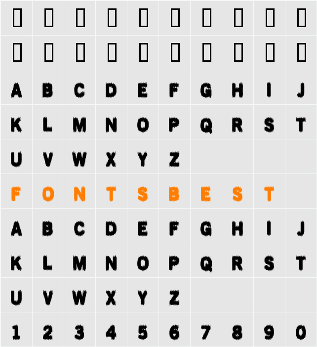 MUDDY TYRES Character Map