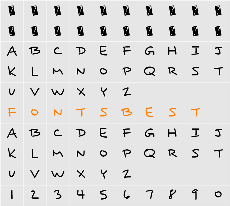 RightPrice Character Map