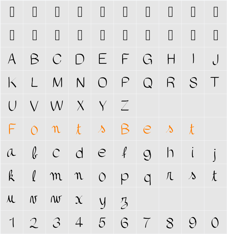 gaellefont403 Character Map