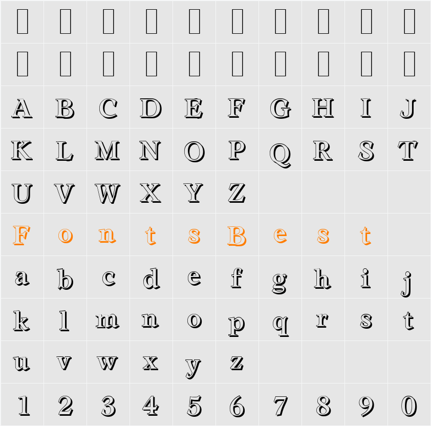 LeamingtonShadow Character Map