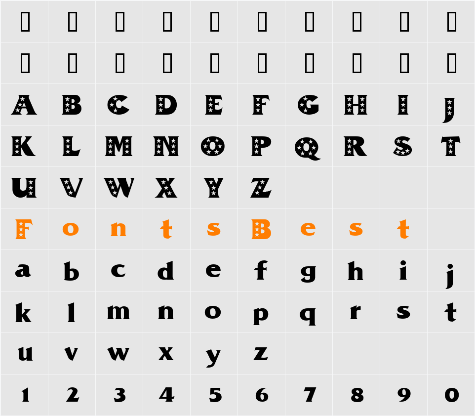 PZ.Star Character Map