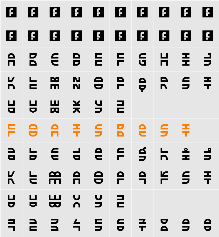 EXTRA Fontestrial Character Map
