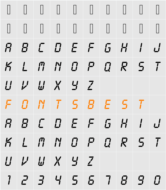 LCD Character Map