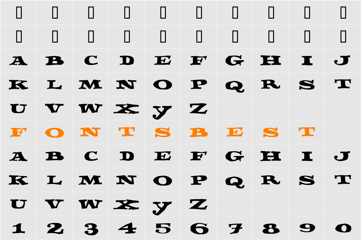 FETTECKE Character Map