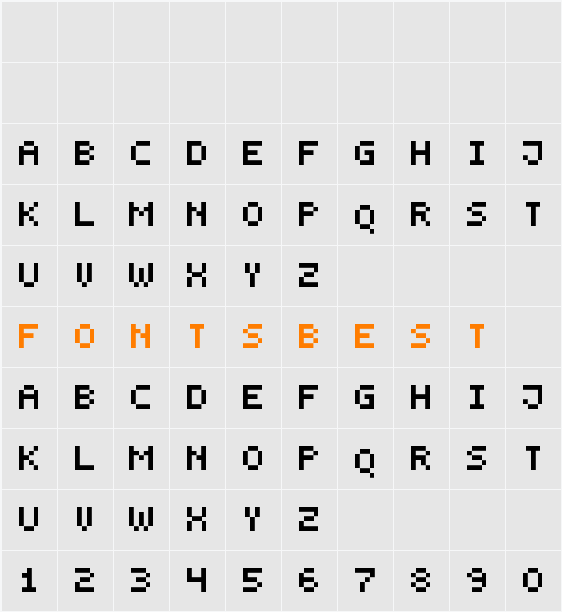 Smallest Pixel-7 Character Map