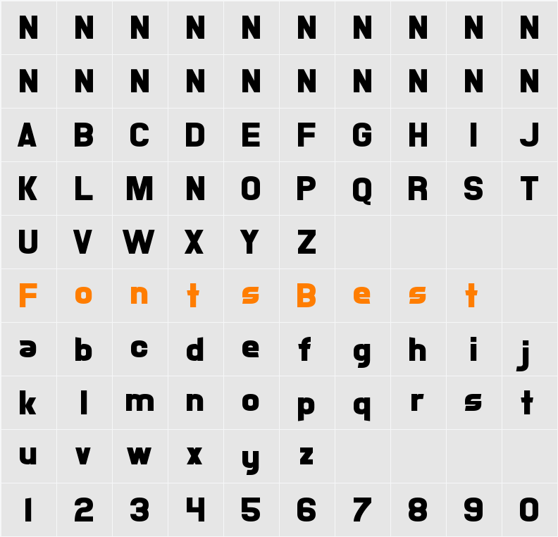 Xsotik Character Map