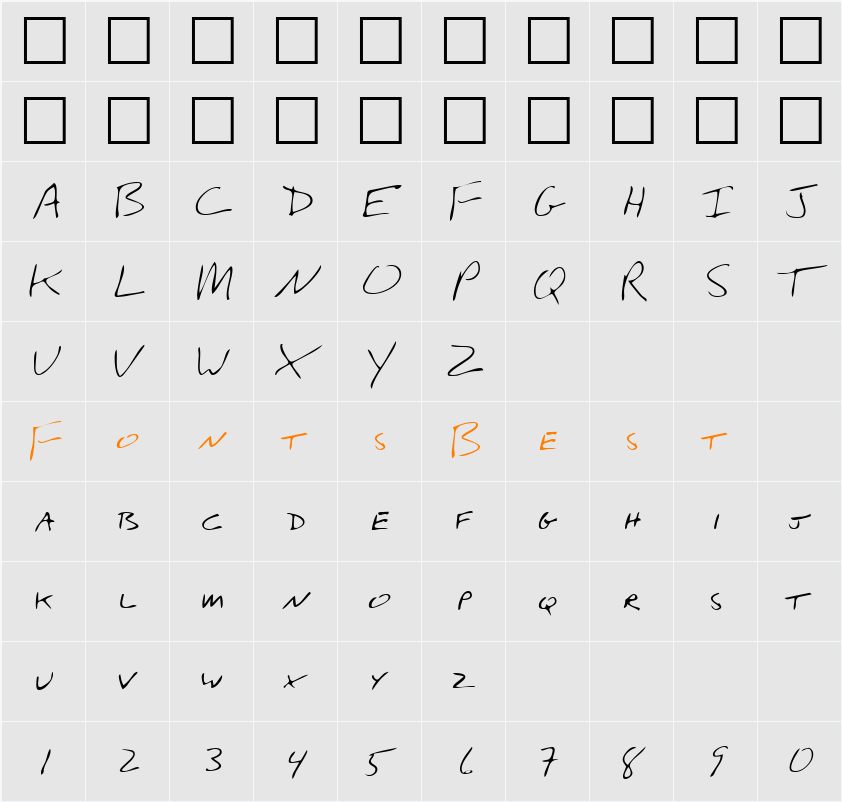 LEHN274 Character Map