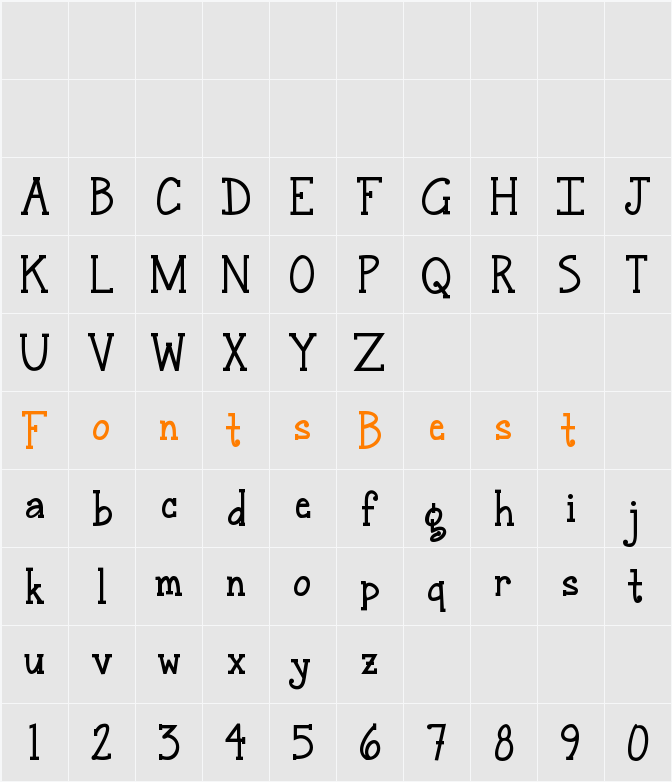 Janda Snickerdoodle Serif Character Map