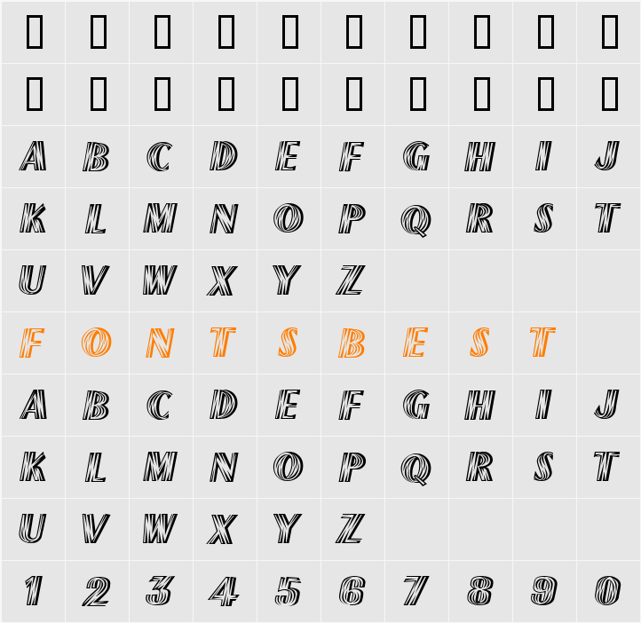 French Flash Character Map
