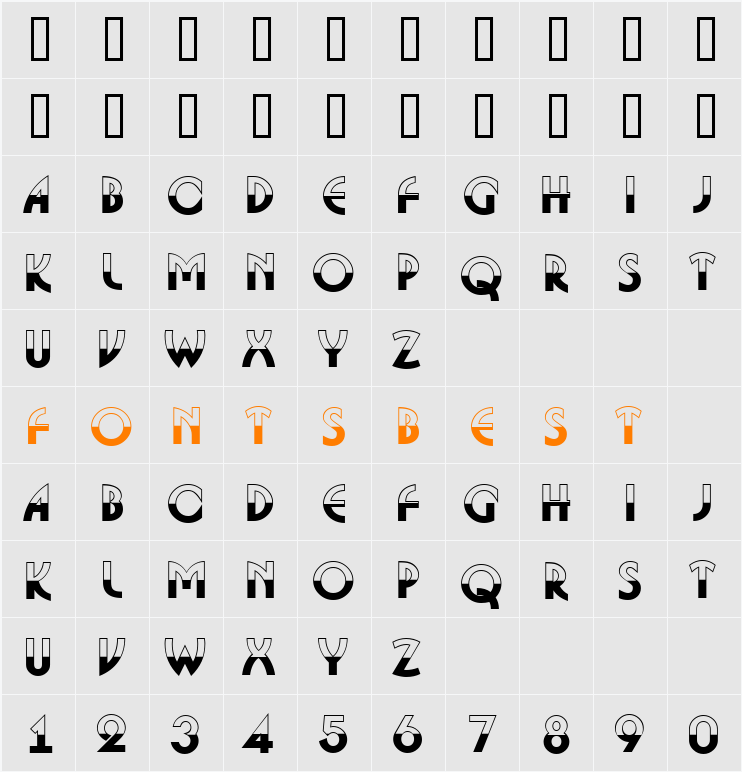 a_BosaNovaB&W Character Map