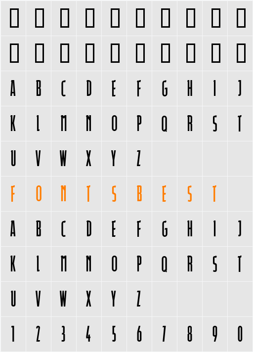 Durango-Compressed Character Map