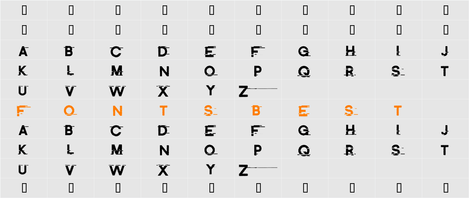 Distort Me Character Map
