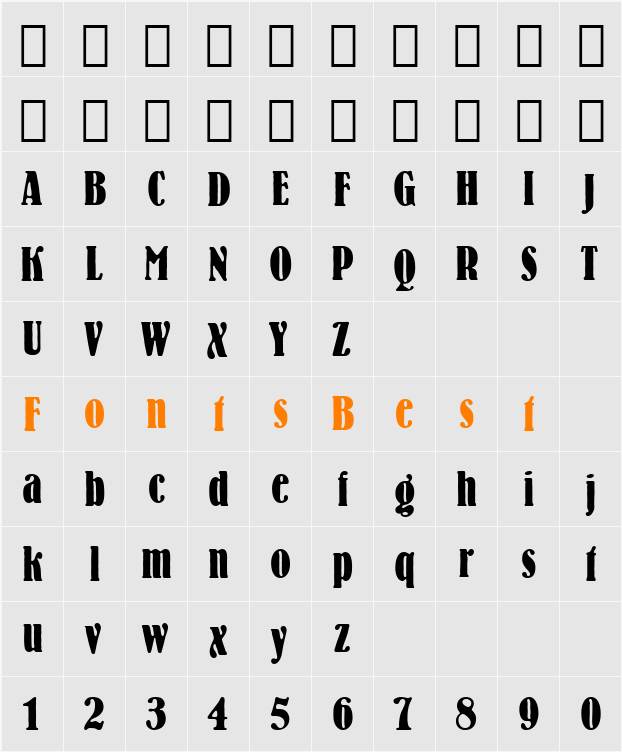 611-CAI978 Character Map