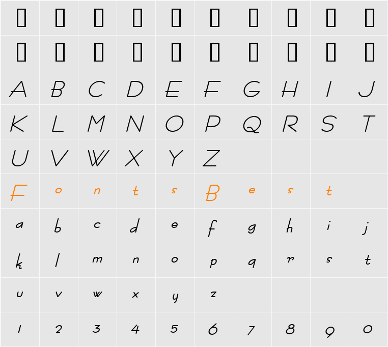 Racetrac Character Map