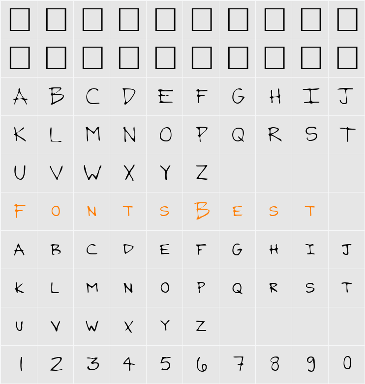 LEHN120 Character Map