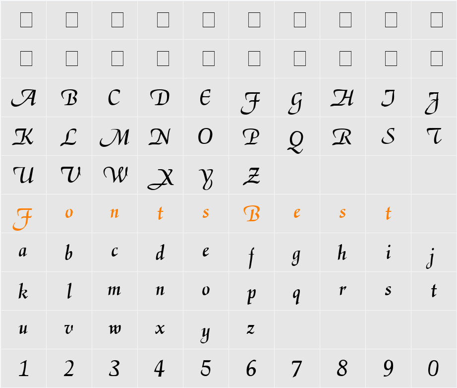 RSElGarrett Character Map