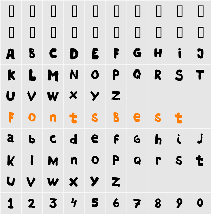 HOSTIAS1.1 Character Map
