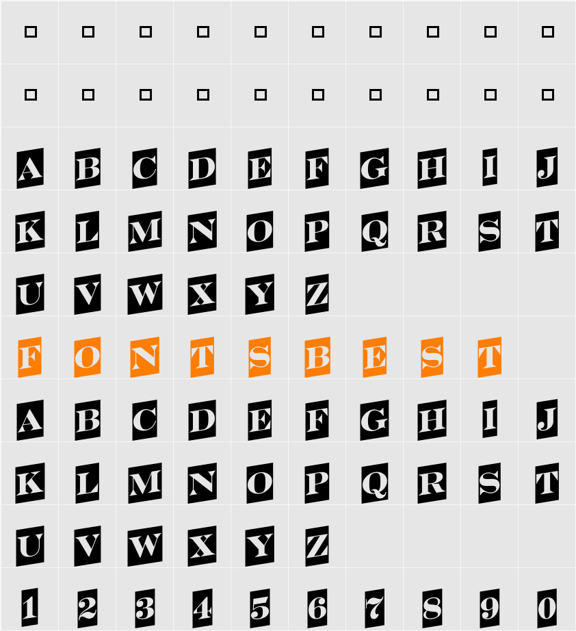 a_SeriferTitulCmUp Character Map