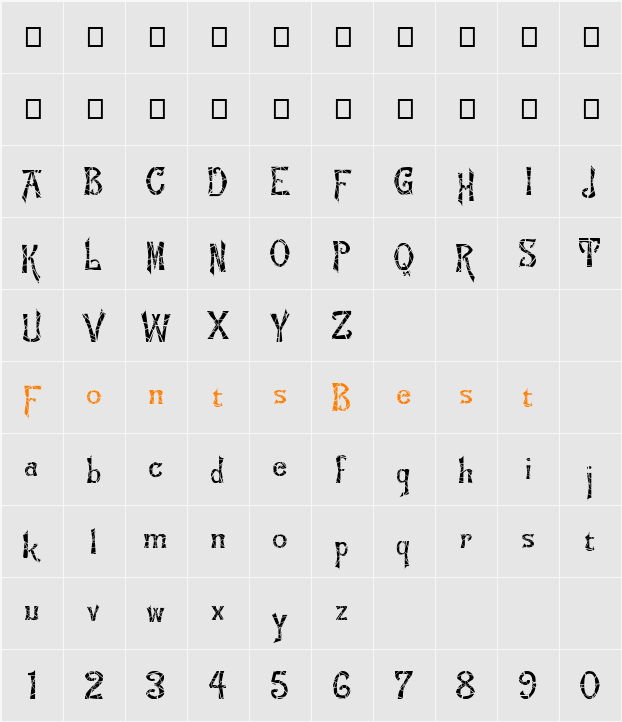 FZ JAZZY 21 CRACKED Character Map