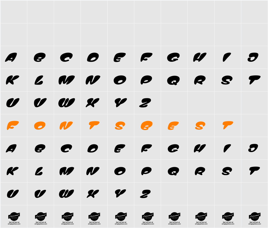 Top Comic Personal Use Only Character Map