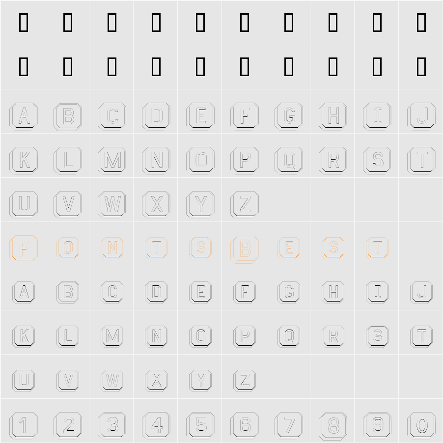 KeyboardOutline Character Map