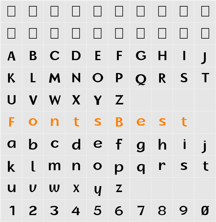 FZ BASIC 14 Character Map