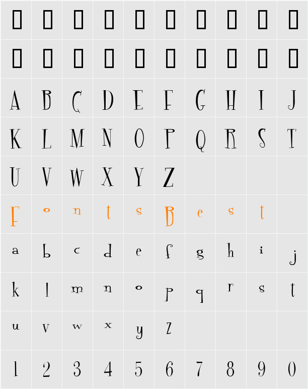 Fontdinerdotcom Character Map