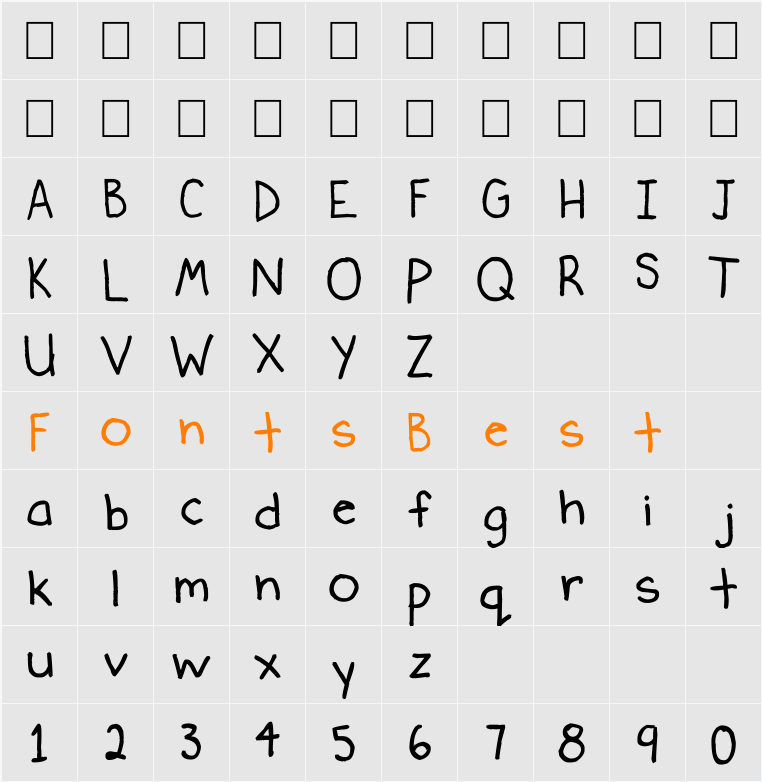 Ducky Character Map