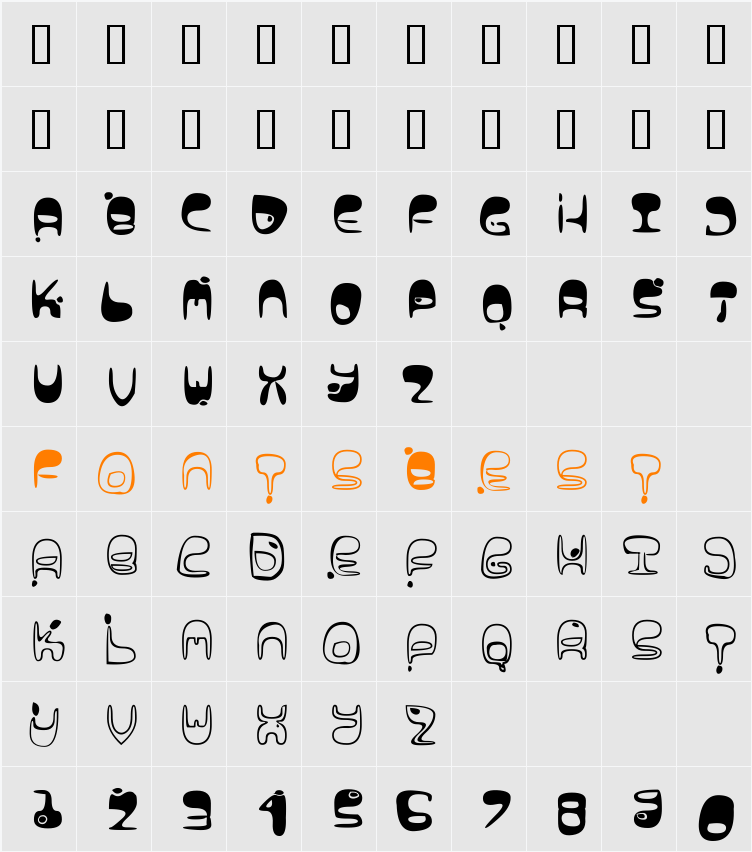 Lava Vision Character Map