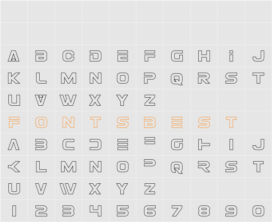 Eurofighter Outline Character Map