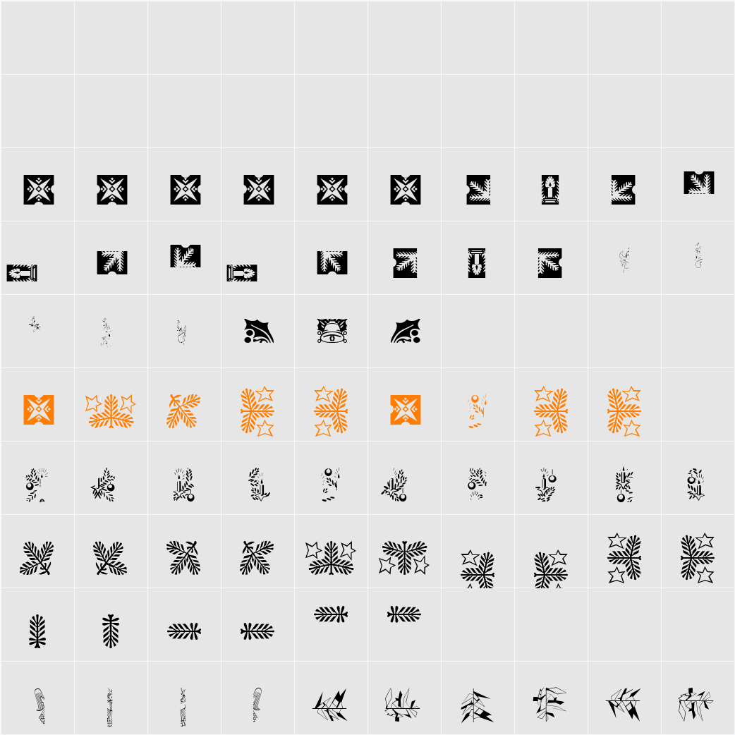 Linotype Xmas Pi Character Map
