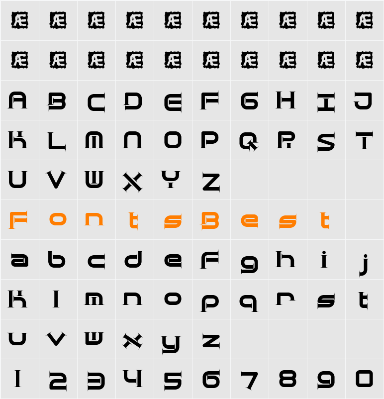 Quantum Taper BRK Character Map