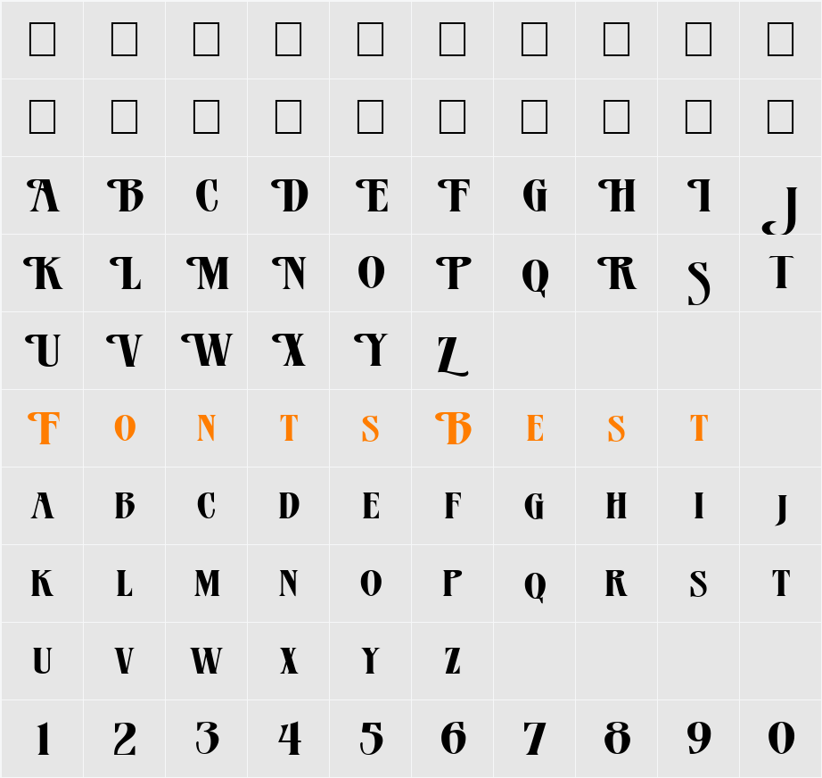 FZ JAZZY 23 EX Character Map