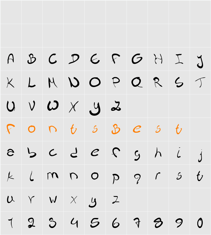 Nieknique Character Map
