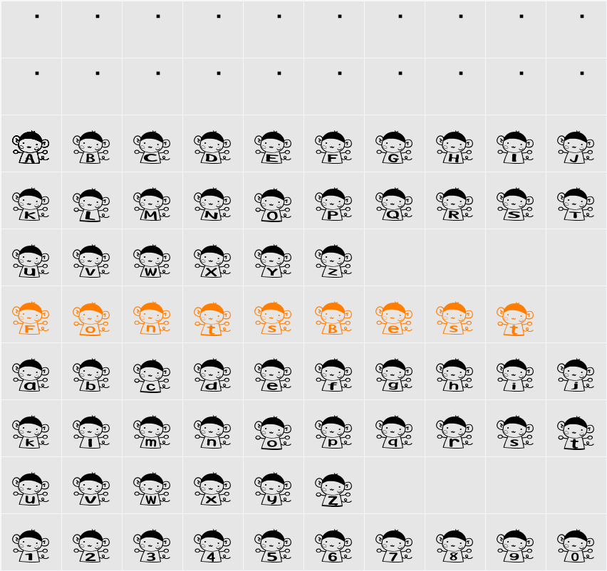 mi Font Character Map