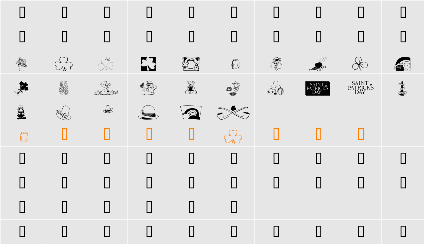 KR Belated St Patricks Character Map