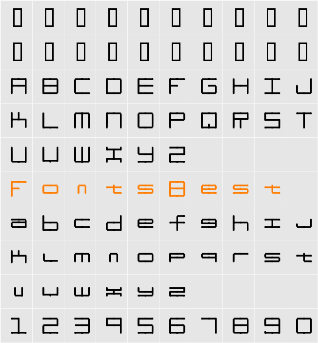 Oscilloscope Character Map