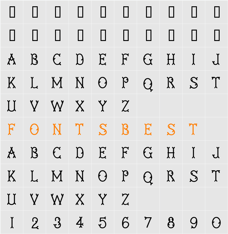 Twigglee Character Map