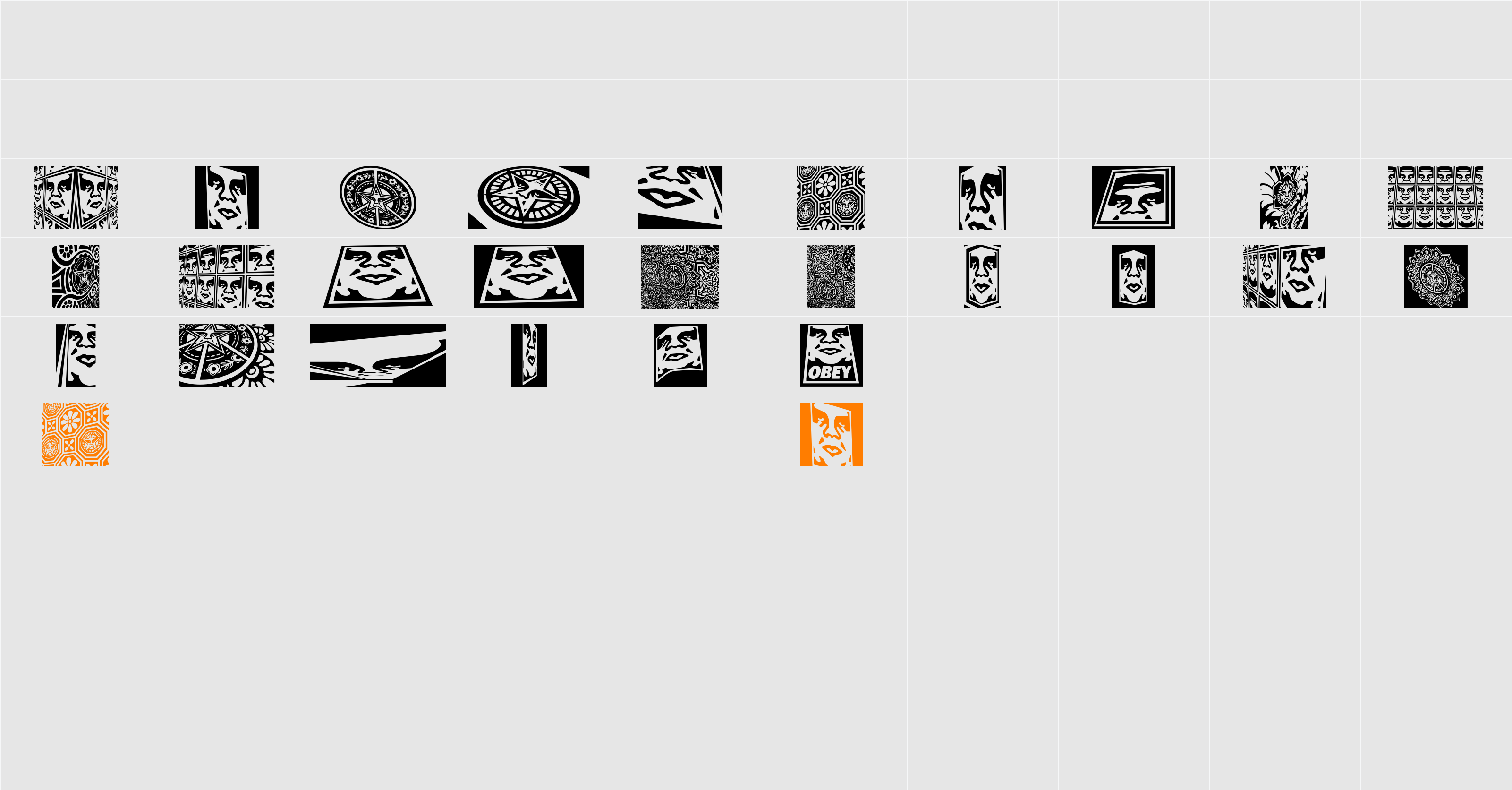Obey3DAlt Character Map