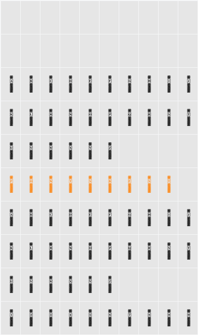 VertiCaps Character Map