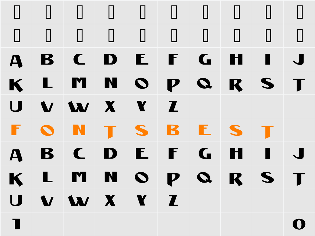 Manifest Niski Character Map