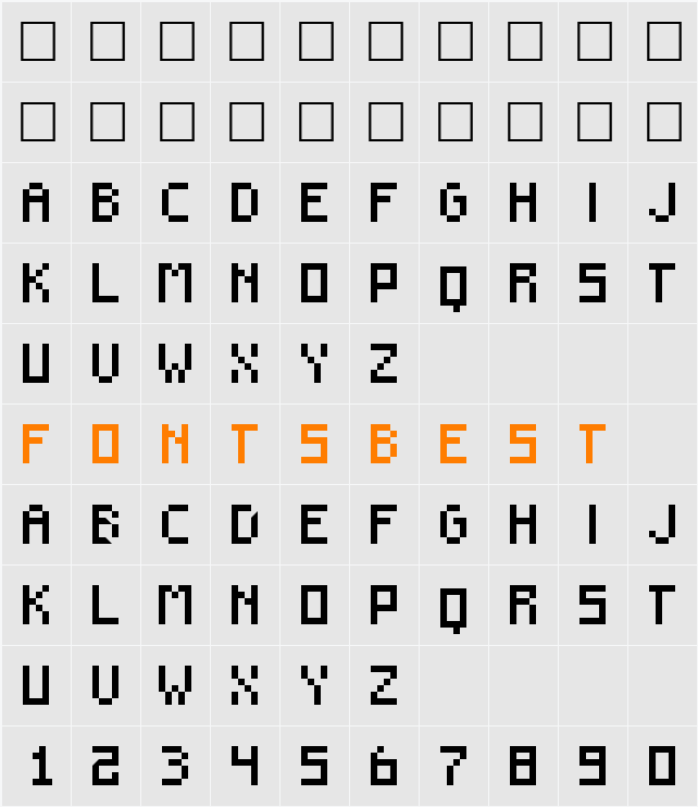 F910 Character Map