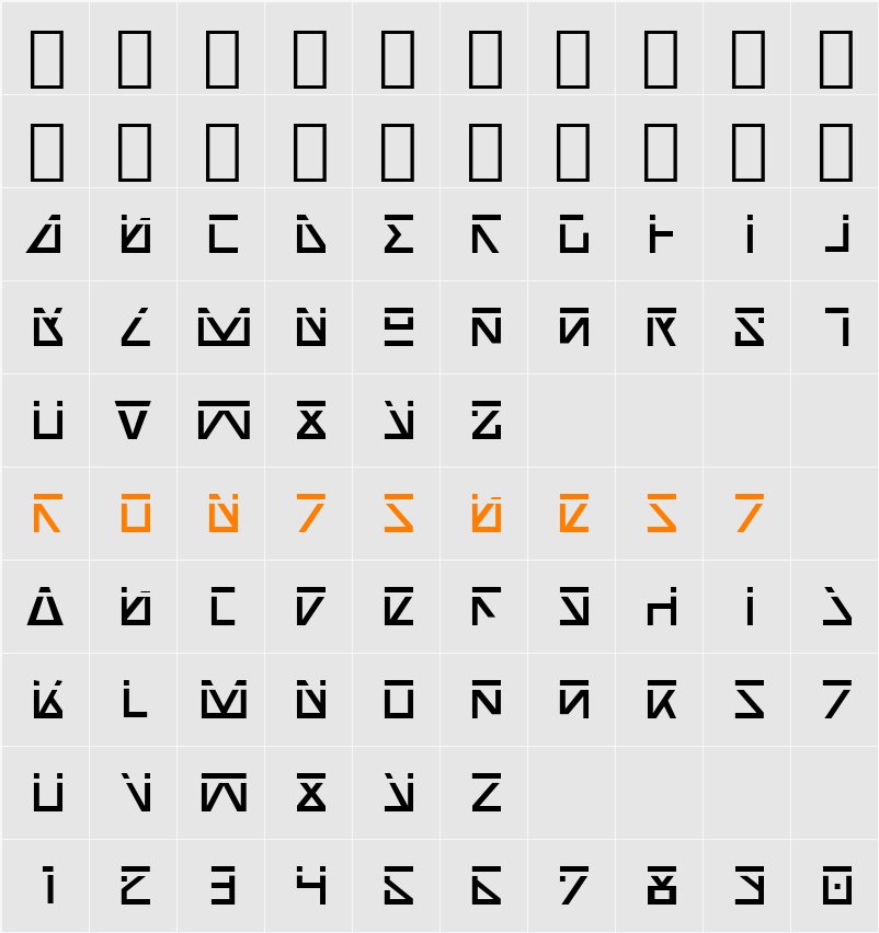 Nick Turbo Laser Character Map