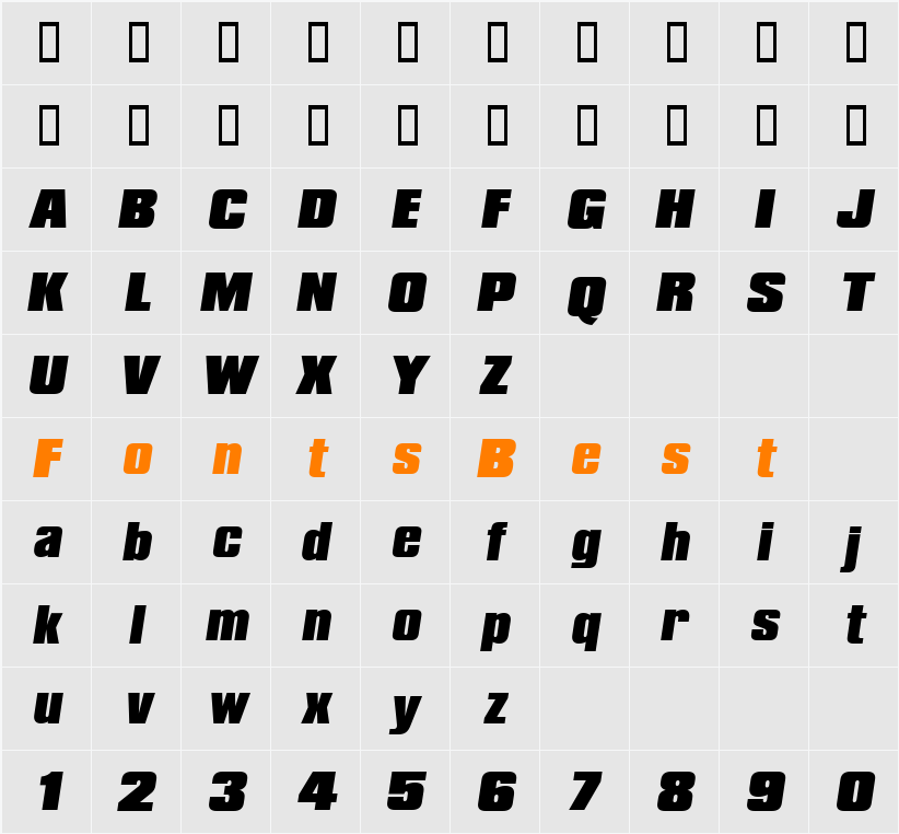 Compacta ICG Character Map