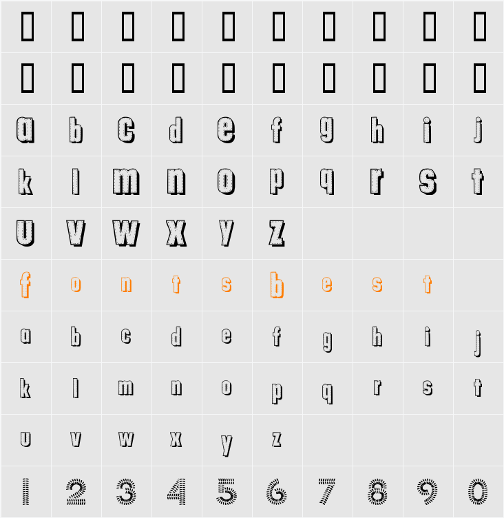 tungfont alpha 003 Character Map