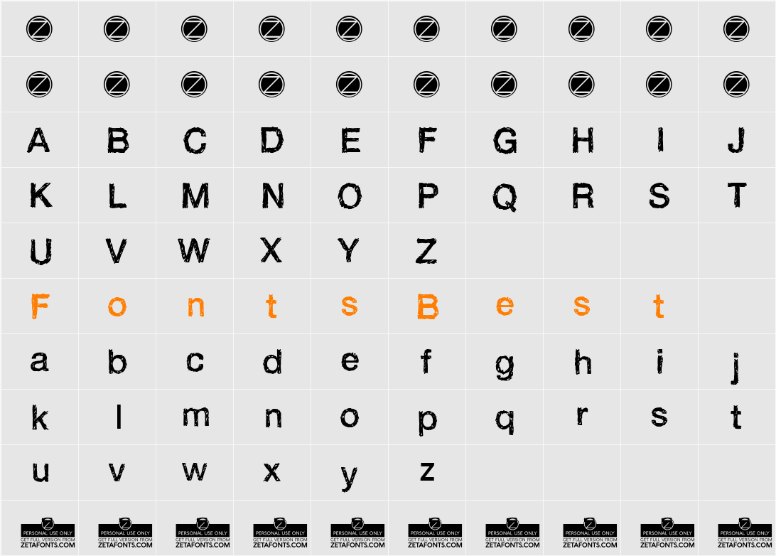 Handvetica Neue Character Map