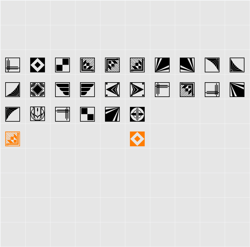 Deco Borders NF Character Map